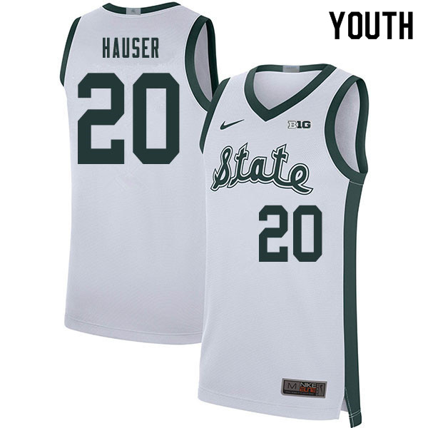2020 Youth #20 Joey Hauser Michigan State Spartans College Basketball Jerseys Sale-Retro